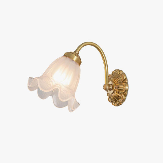 Brass Floral Glass Sconce Wall lamp