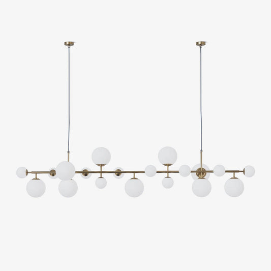 Brass Glass Globe Chandelier Chandelier