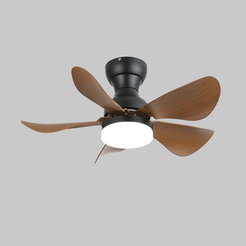 Small Arilia 29’’ Ceiling Fan Light ∅ 29″ x H 11.8″ / Walnut Wood Grain / Three-Color Changing Light Ceiling fan light