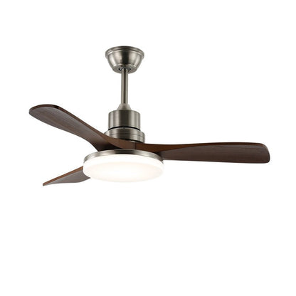 Breeze Master Wooden 48’’/52’’ Ceiling Fan Light ∅ 48″ x H 11.8″ / Model A Brushed Nickel & Walnut / Three-Color