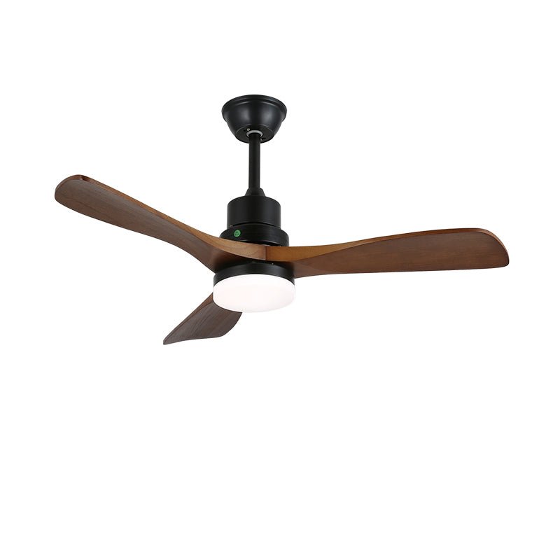 Breeze Master Wooden 48’’/52’’ Ceiling Fan Light ∅ 48″ x H 11.8″ / Model C Black & Walnut / Three-Color Changing Light