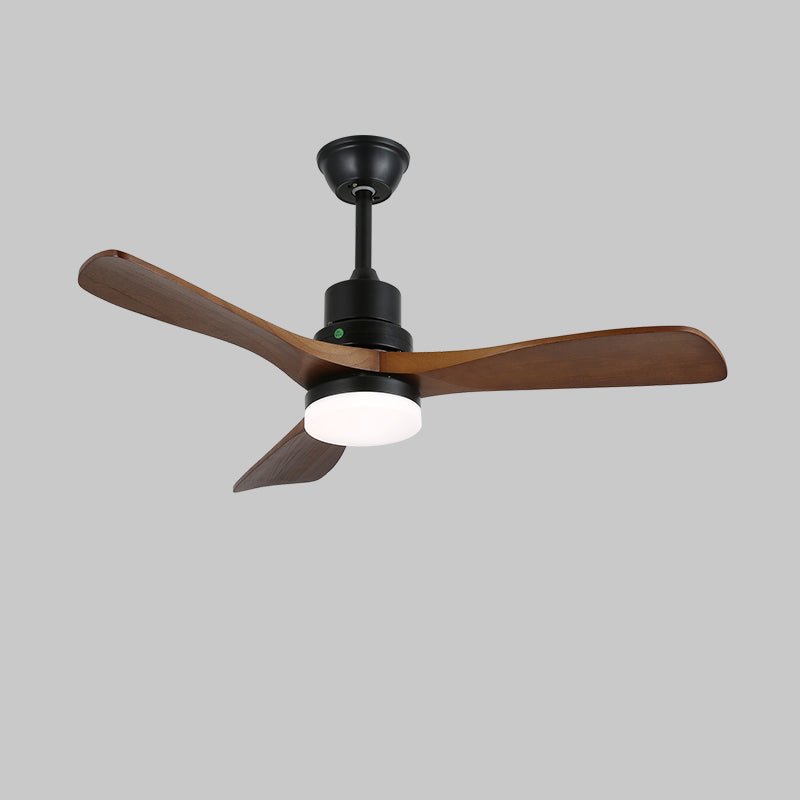 Breeze Master Wooden 48’’/52’’ Ceiling Fan Light ∅ 52″ x H 11.8″ / Model C Black & Walnut / Three-Color Changing Light