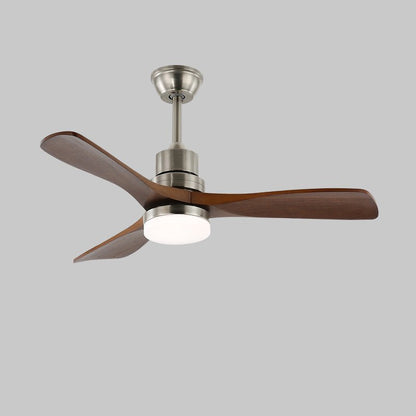 Breeze Master Wooden 48’’/52’’ Ceiling Fan Light ∅ 52″ x H 11.8″ / Model B Brushed Nickel & Walnut / Three-Color