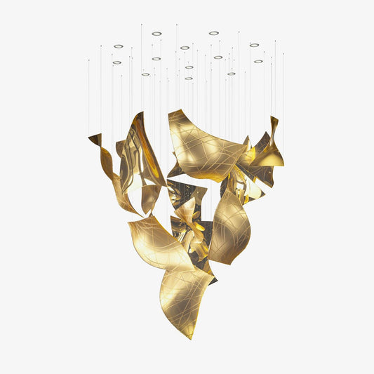 Thawflux Chandelier Dia 190cm X H 200cm / Dia 74.8″ X H 78.7″ / Gold / Warm Light Chandelier