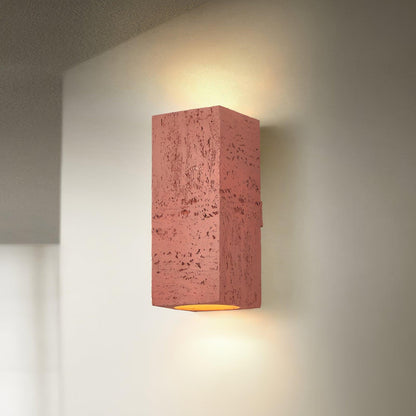 Bricks Wall Lamp ∅ 3.9″ x H 9″/ Dia 10cm x H 23cm / Red Wall lamp
