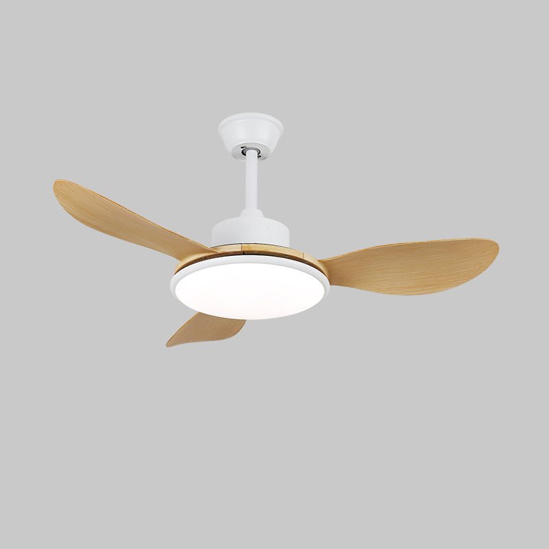 Brinley 48’’/52’’ Ceiling Fan Light ∅ 52″ X H 9.8″ / Model B Nature Wood Grain & White / Three-Color Changing Light