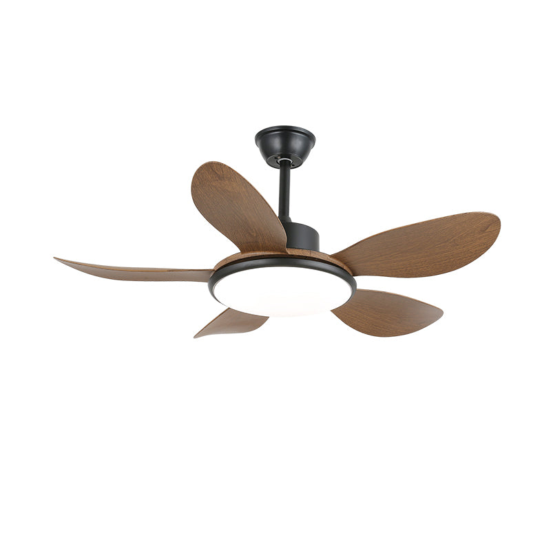 Brinley 48’’/52’’ Ceiling Fan Light ∅ 48″ X H 9.8″ / Model A Walnut Wood Grain & Black / Three-Color Changing Light