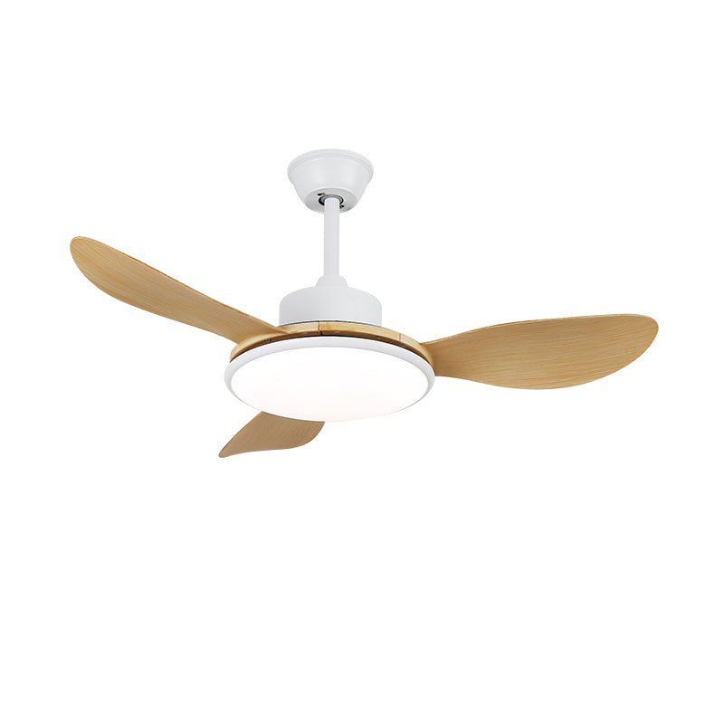 Brinley 48’’/52’’ Ceiling Fan Light ∅ 48″ X H 9.8″ / Model B Nature Wood Grain & White / Three-Color Changing Light