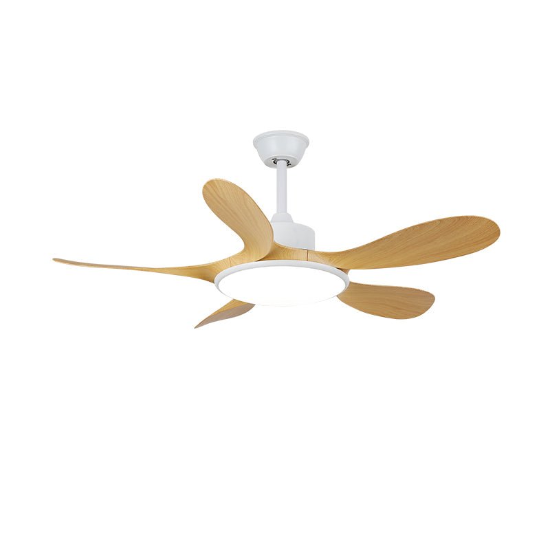 Brinley 48’’/52’’ Ceiling Fan Light ∅ 48″ X H 9.8″ / Model C Nature Wood Grain & White / Three-Color Changing Light