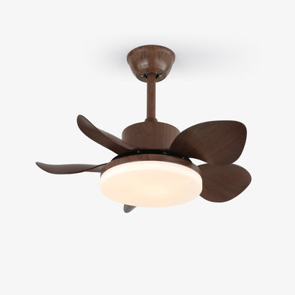 Terra Walnut Ceiling Fan Light ∅ 21.7″ x H 10.2″ / Walnut Wood Grain / Three-color Changing Light