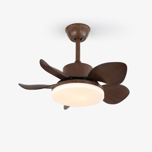 Terra Walnut Ceiling Fan Light ∅ 21.7″ x H 10.2″ / Walnut Wood Grain / Three-color Changing Light