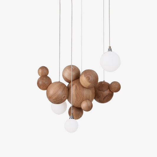 Bubble Wood Balls Chandelier Chandelier