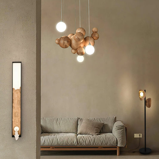 Bubble Wood Balls Chandelier Chandelier