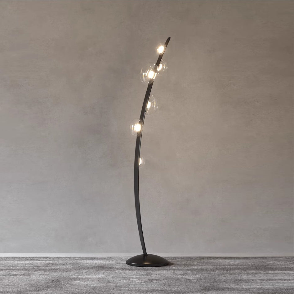 Bubbles Glass Floor Lamp ∅ 11.8″ x H 63″ / Dia 30cm x H 160cm / Black & Clear / US Plug Floor lamp