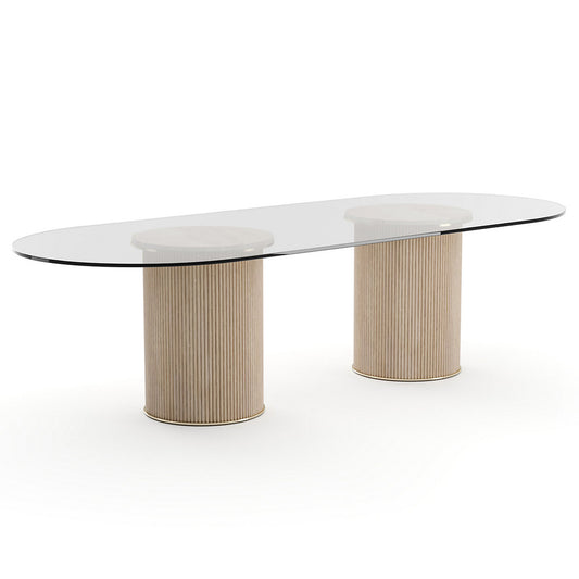 Rhythm Oval Glass Dining Table