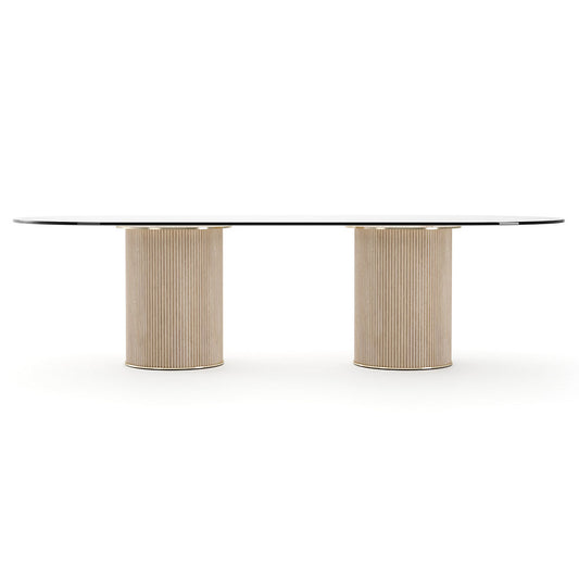 Rhythm Oval Glass Dining Table
