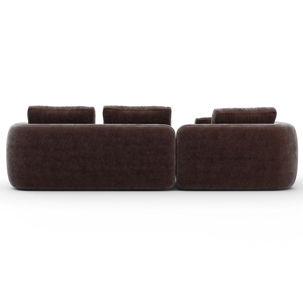 Overlap 3 Seater Chaise Sectional Sofa