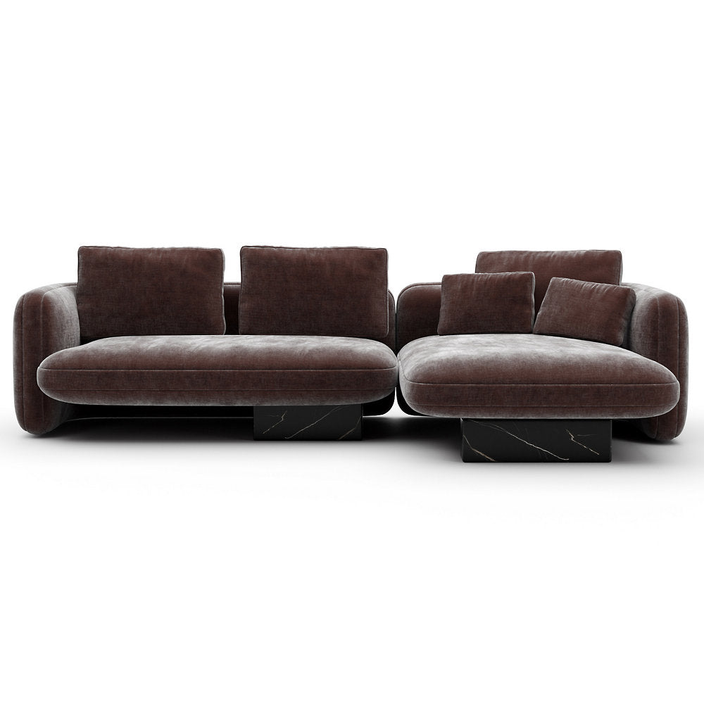 Overlap 3 Seater Chaise Sectional Sofa