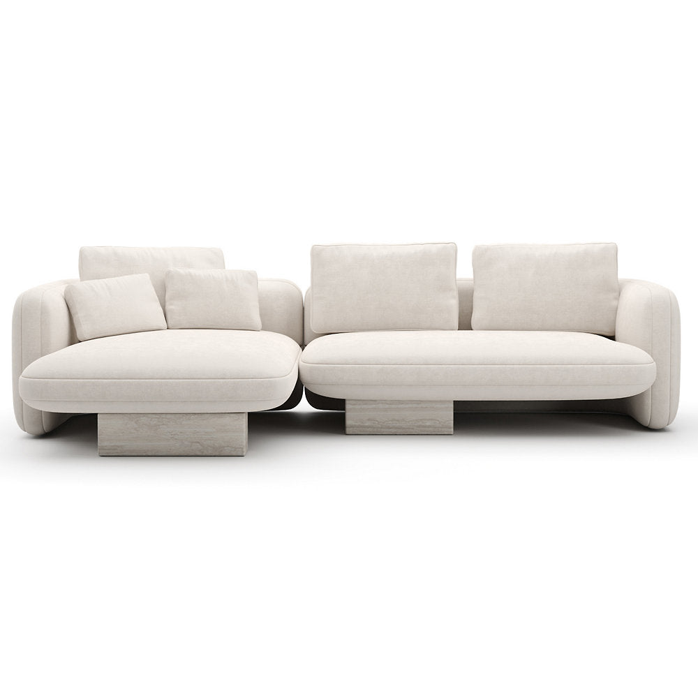 Overlap 3 Seater Chaise Sectional Sofa