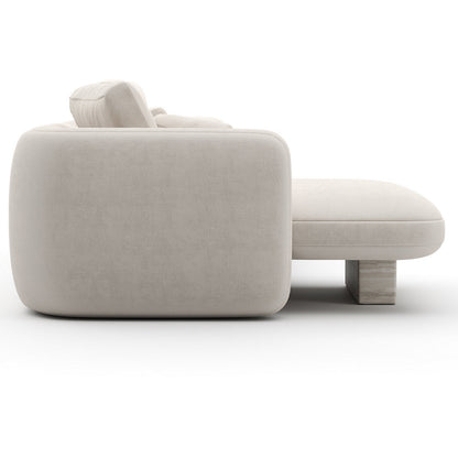 Overlap 3 Seater Chaise Sectional Sofa