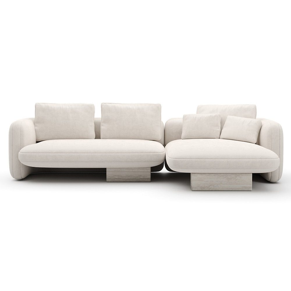Overlap 3 Seater Chaise Sectional Sofa