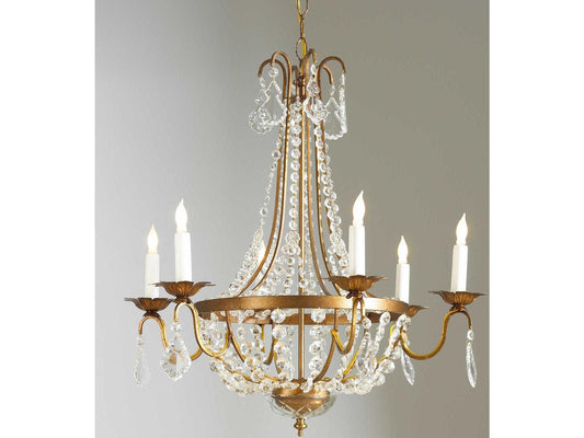 Chelsea House 6-Light Empire Chandelier in Gold with Clear Crystals