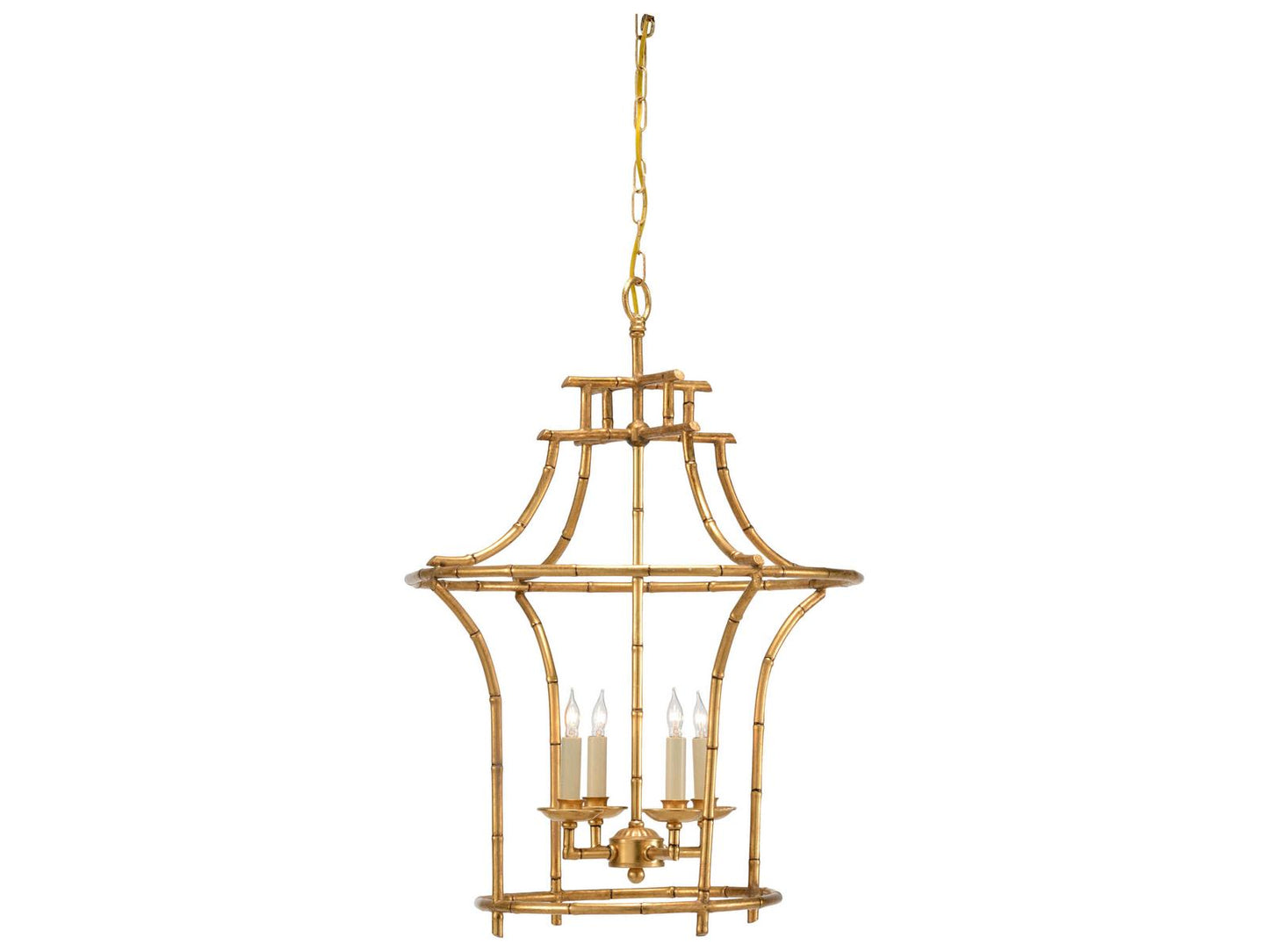 Chelsea House Bamboo 4-Light Chandelier in Antique Gold