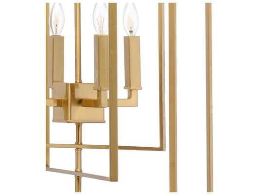 Chelsea House 4-Light Cube Chandelier in Antique Brass