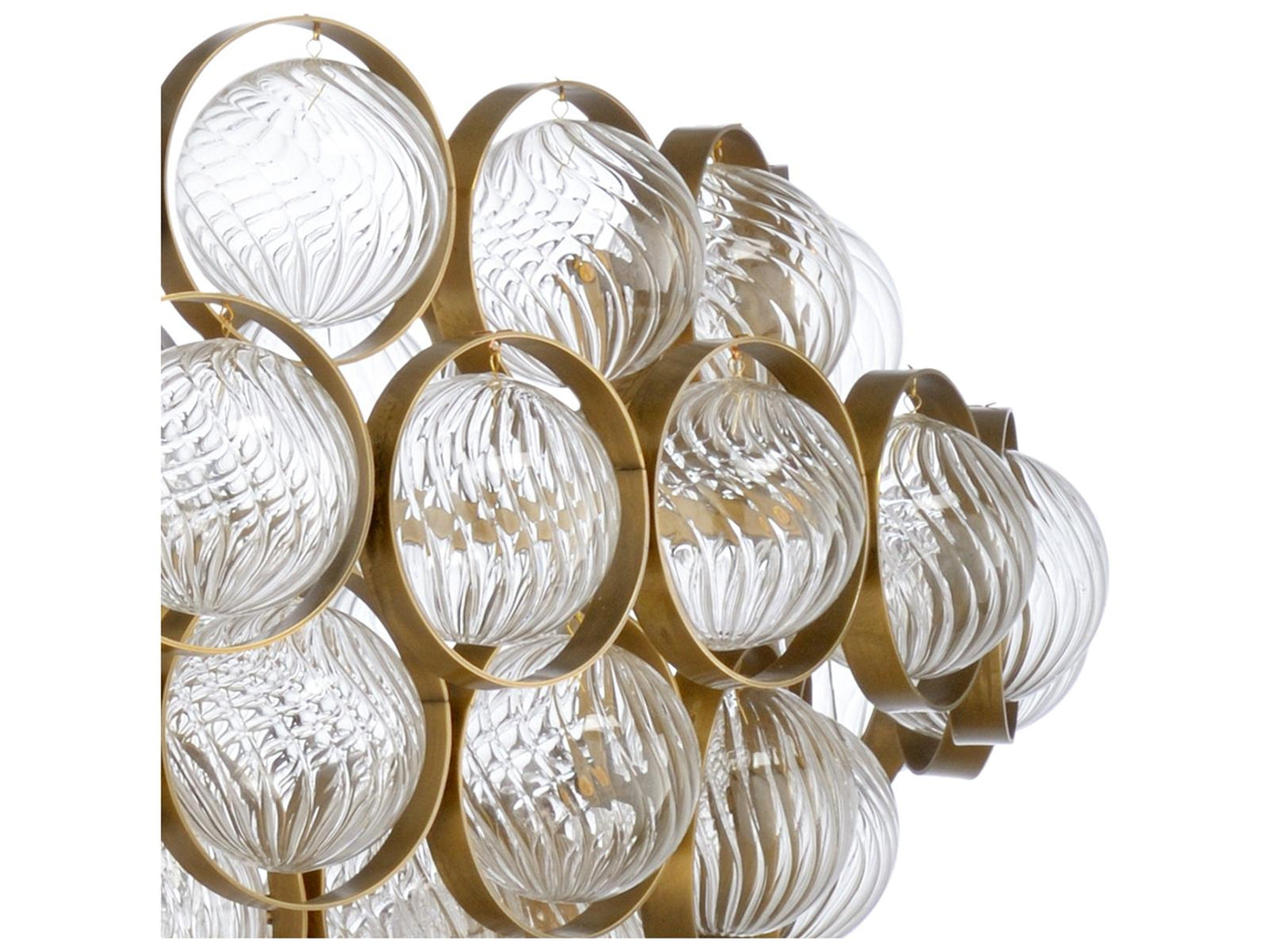 Chelsea House Milan 8-Light Chandelier in Antique Brass with Glass Ornaments