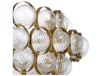 Chelsea House Milan 8-Light Chandelier in Antique Brass with Glass Ornaments