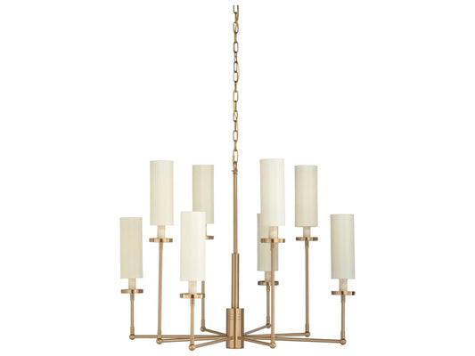 Chelsea House 8-Light Stiletto Chandelier in Gold Metal and Ivory
