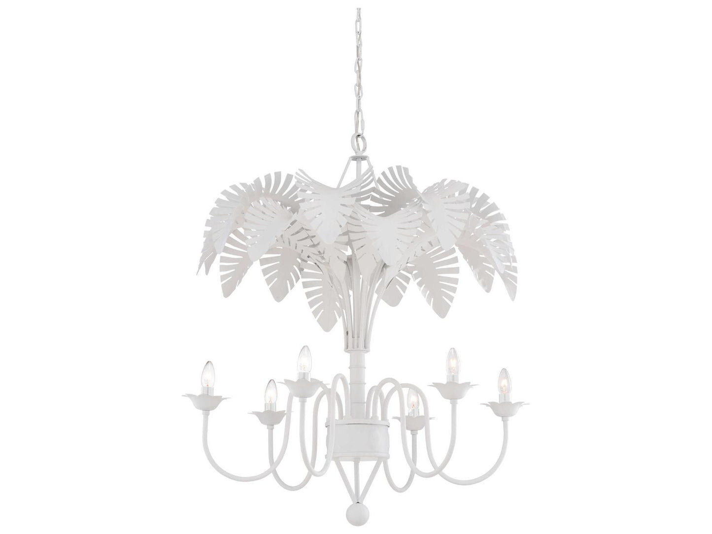 Chelsea House Fern 6-Light Chandelier in White Metal