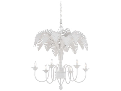 Chelsea House Fern 6-Light Chandelier in White Metal