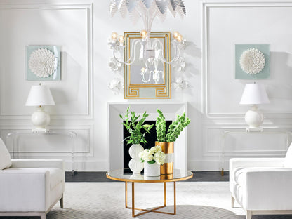 Chelsea House Fern 6-Light Chandelier in White Metal