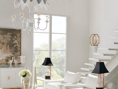 Chelsea House Fern 6-Light Chandelier in White Metal