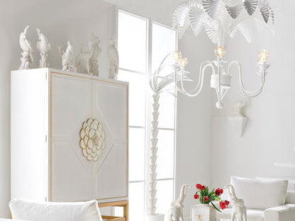 Chelsea House Fern 6-Light Chandelier in White Metal