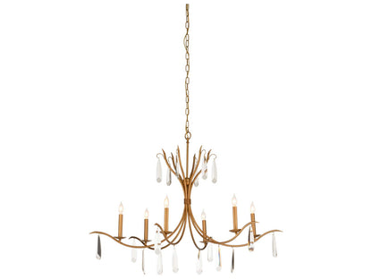 Chelsea House Giulia 6-Light Crystal Candelabra Chandelier in Gold
