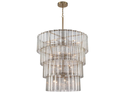 Craftmade 28-Light Museo Chandelier in Satin Brass with Mercury Glass