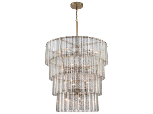Craftmade 28-Light Museo Chandelier in Satin Brass with Mercury Glass