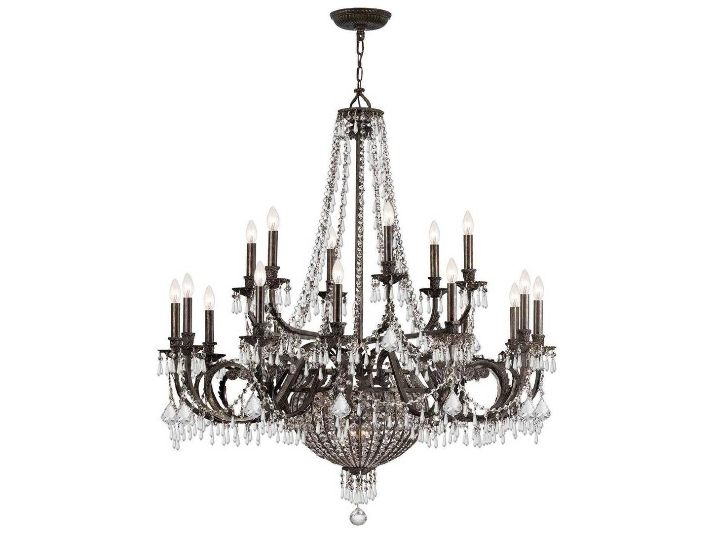 Crystorama Vanderbilt 23-Light Chandelier with Hand Cut Crystal in English Bronze