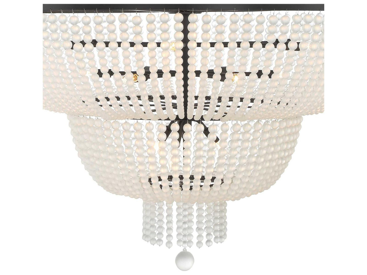 Crystorama 15-Light Rylee Chandelier in Matte Black with Glass Beads