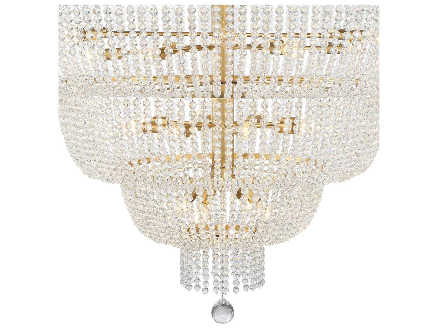 Crystorama 24-Light Rylee Chandelier in Antique Gold with Crystal Beads