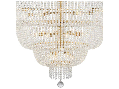 Crystorama 24-Light Rylee Chandelier in Antique Gold with Crystal Beads