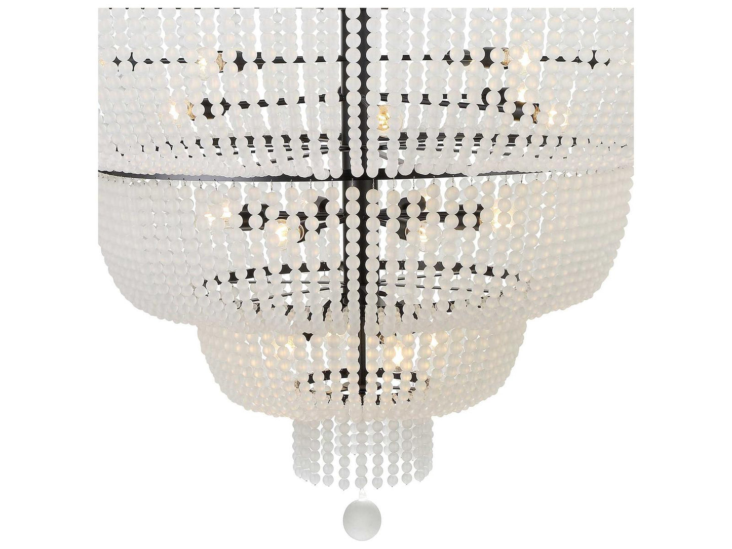 Crystorama Rylee 24-Light Chandelier in Matte Black with Glass Beads