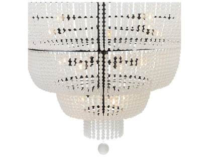 Crystorama Rylee 24-Light Chandelier in Matte Black with Glass Beads