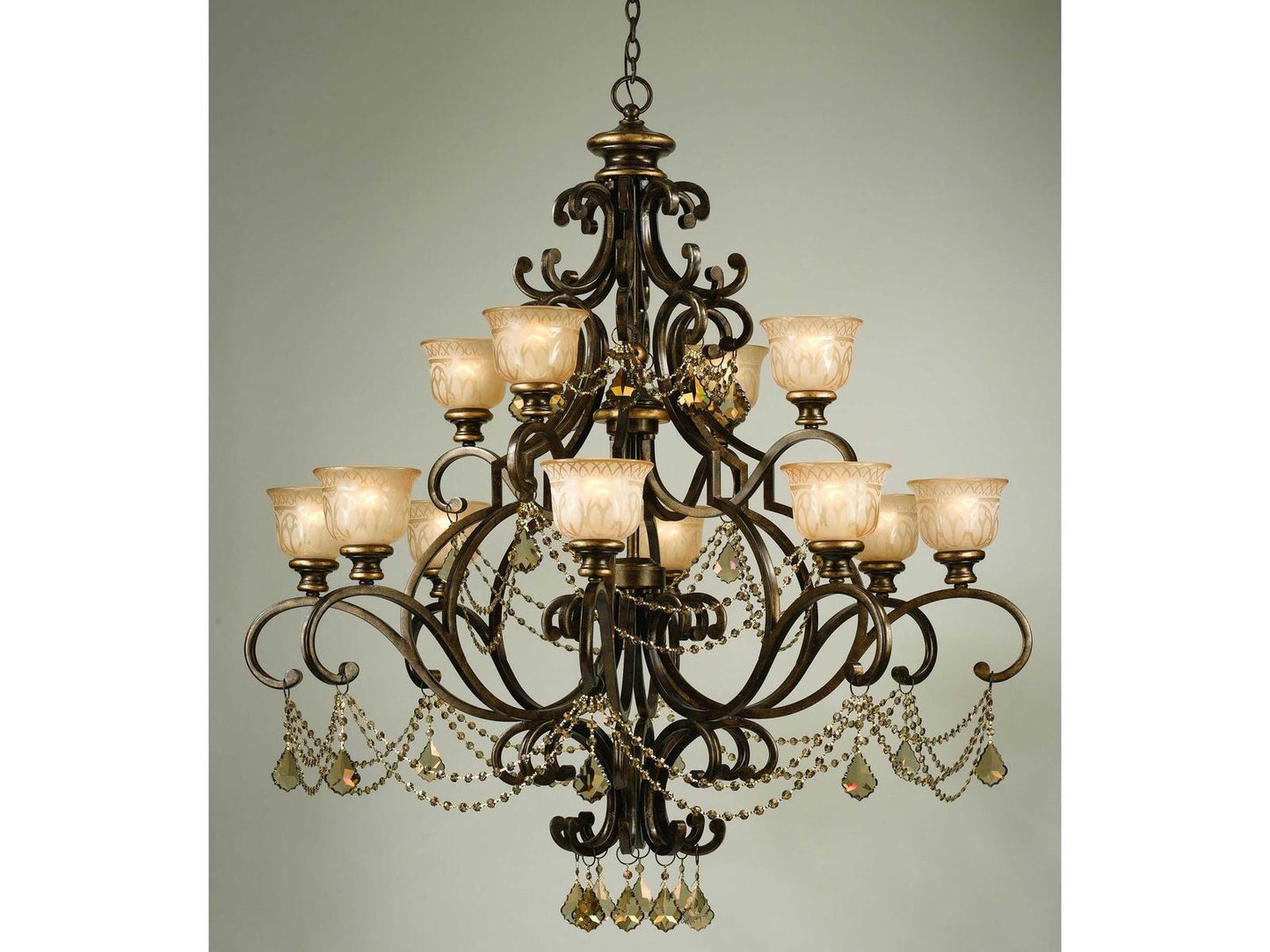 Crystorama Norwalk 12-Light Chandelier with Hand Cut Crystal