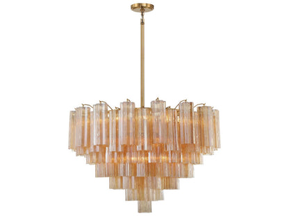 Crystorama 16-Light Addis Chandelier with Tronchi Glass