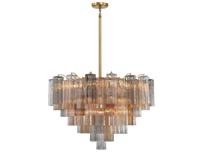 Crystorama 16-Light Addis Chandelier with Tronchi Glass