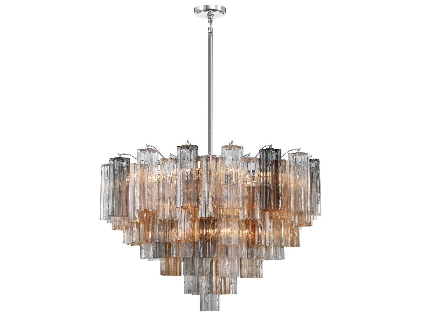 Crystorama 16-Light Addis Chandelier with Tronchi Glass