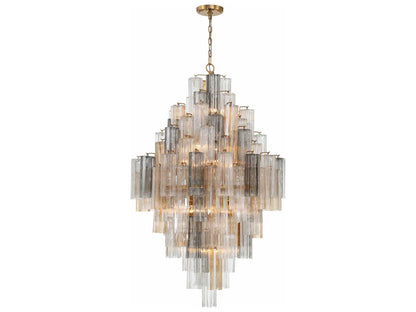 Crystorama Addis 20-Light Chandelier in Aged Brass